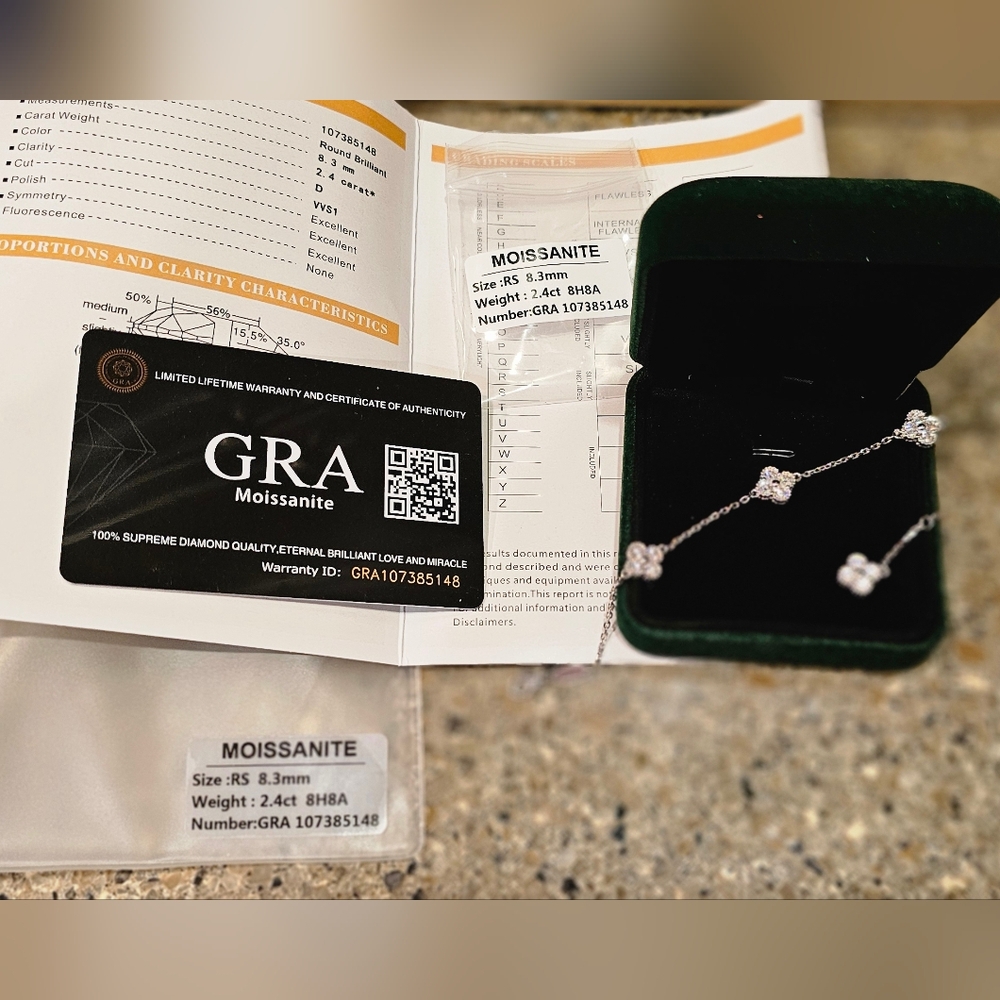 18k white gold 2ct Moissanite diamond bracelet - Picture 8 of 9